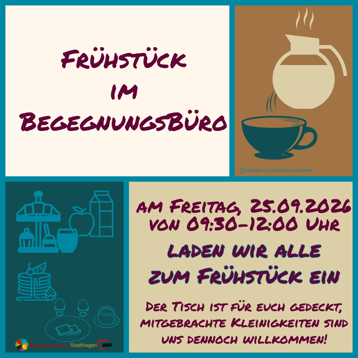 Frühstück im Begegnungsbüro
